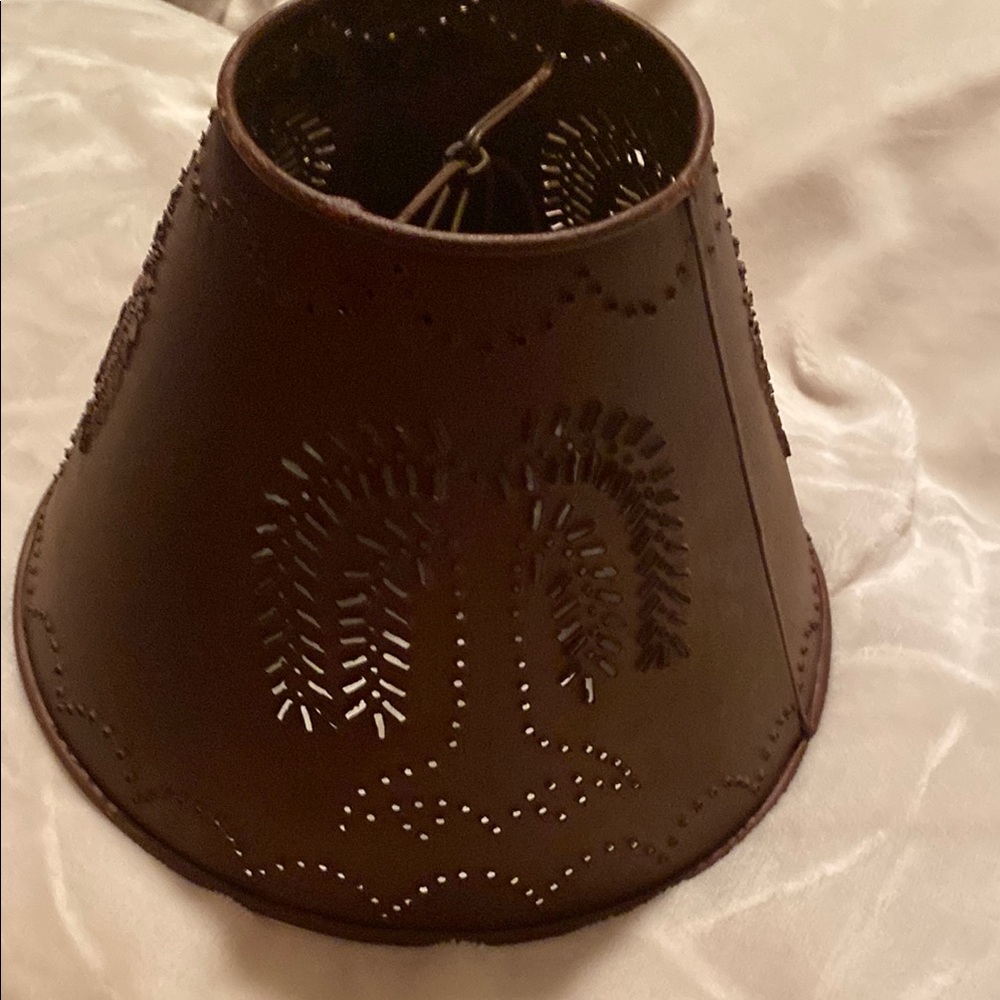 9” Rustic Brown Metal Lampshade